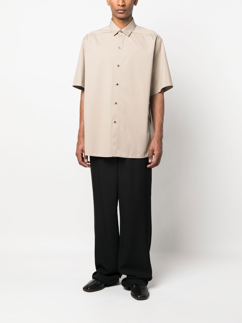 FEAR OF GOD Eternal Button Front Short Sleeves Shirt Beige - MAISONDEFASHION.COM