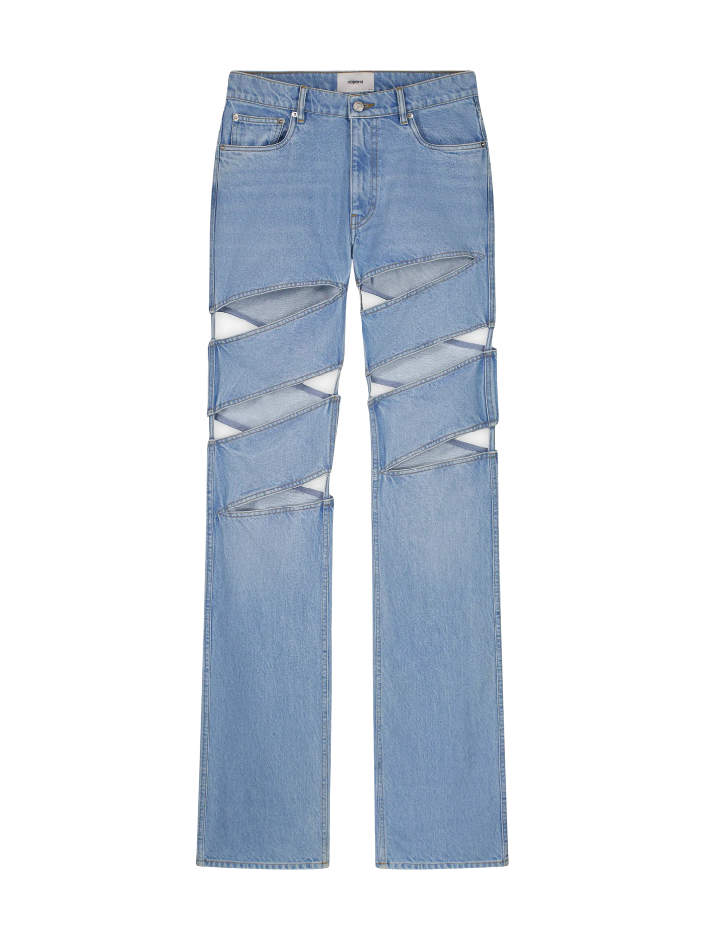 COPERNI WOMEN Spiral Denim Pants Blue - MAISONDEFASHION.COM