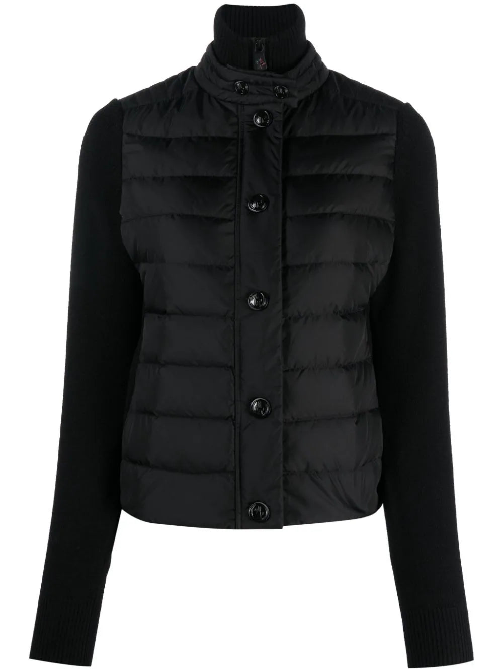 MONCLER GRENOBLE WOMEN Padded Wool Cardigan Black - MAISONDEFASHION.COM
