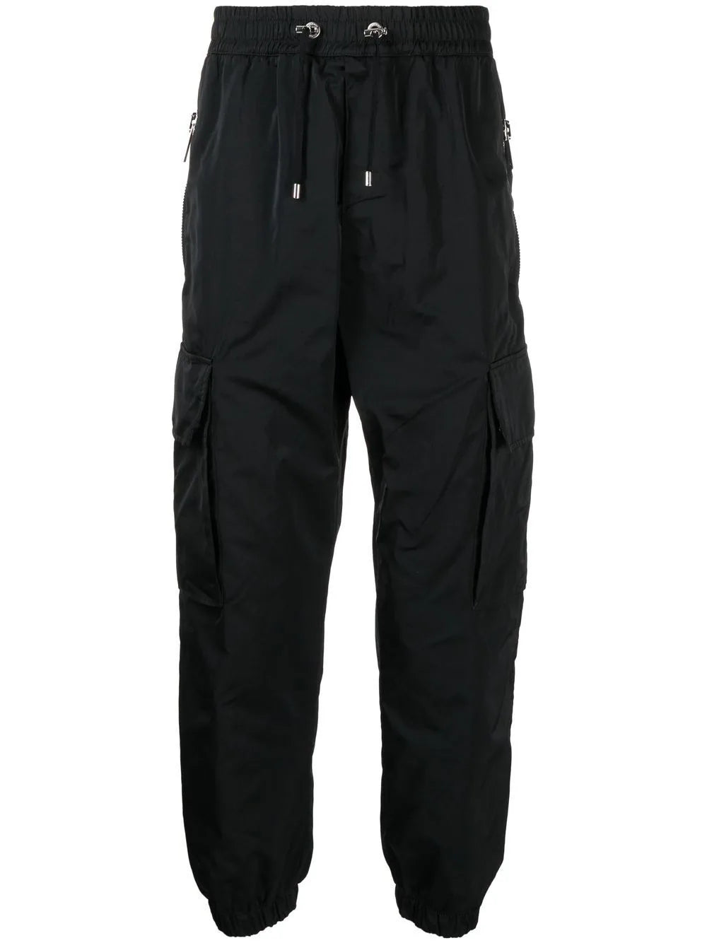 BALMAIN MEN Straight Tailored Taffeta Cargo Pants Black - MAISONDEFASHION.COM