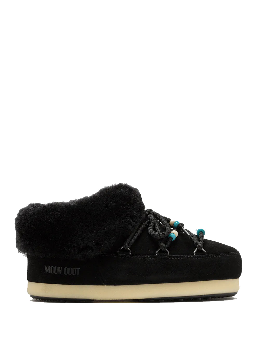 MOON BOOT UNISEX Suede Beads Mules Black