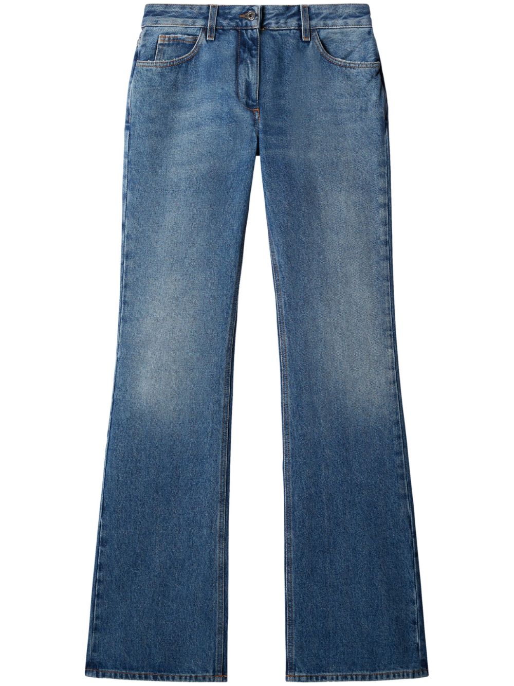 OFF-WHITE WOMEN Slim Flared 5 Pocket Arrows Jeans Blue - MAISONDEFASHION.COM