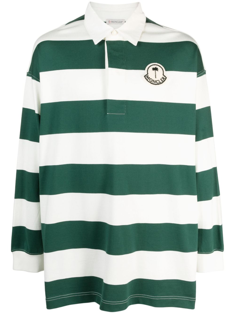 Palm Angels Polo M/l Rugby Monogram in Green for Men