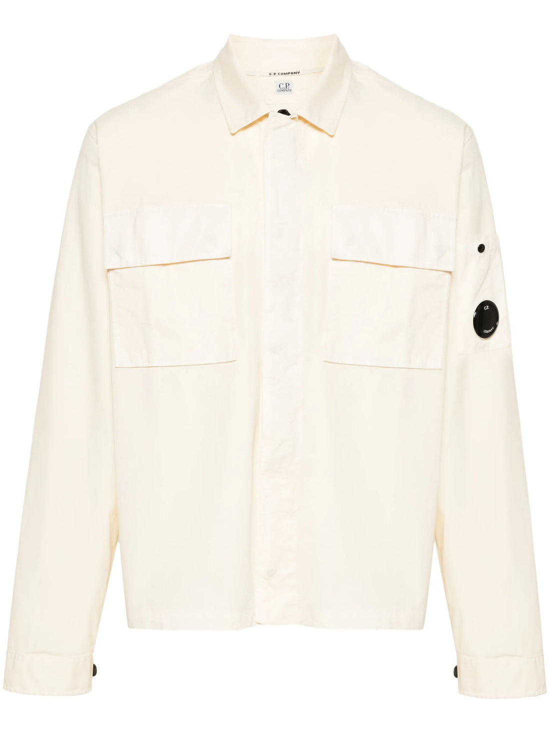 C.P. COMPANY MEN Lens Detail Cotton Shirt Beige - MAISONDEFASHION.COM