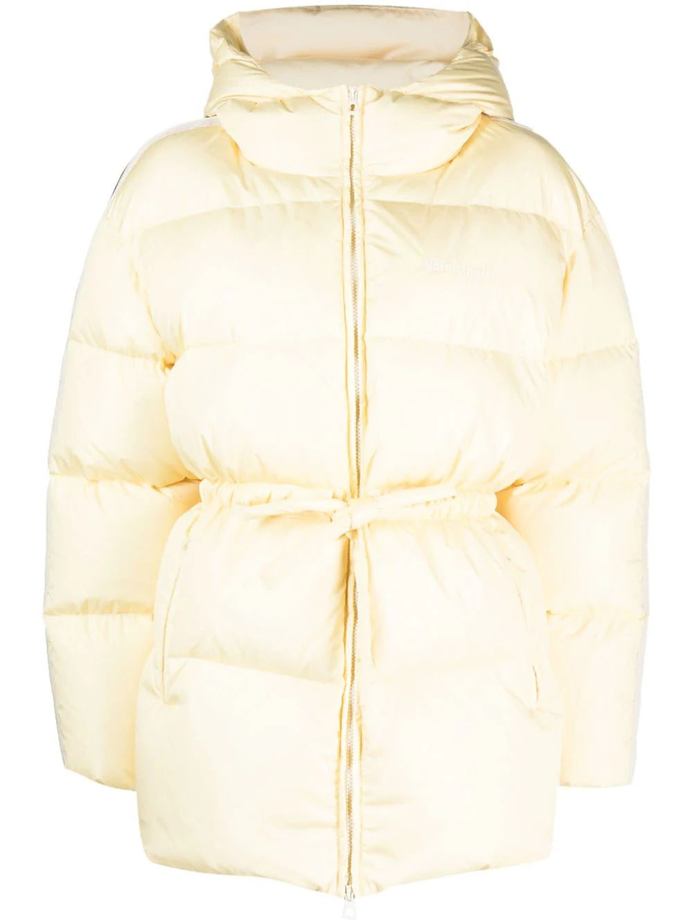 PALM ANGELS WOMEN Waist Belt Down Jacket Butter/Off White - MAISONDEFASHION.COM