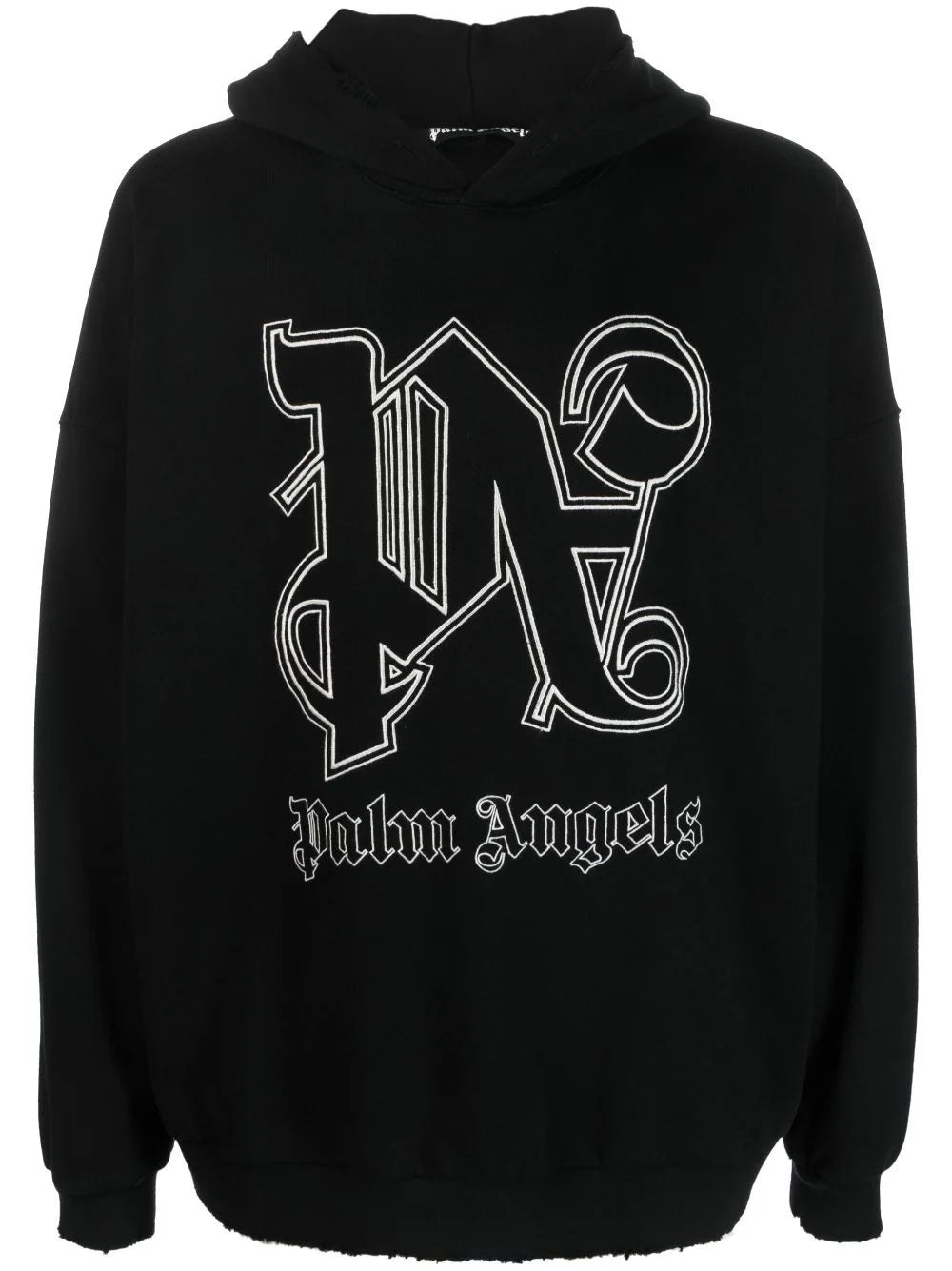 PALM ANGELS MEN Pa Monogram Statement Hoodie Black - MAISONDEFASHION.COM