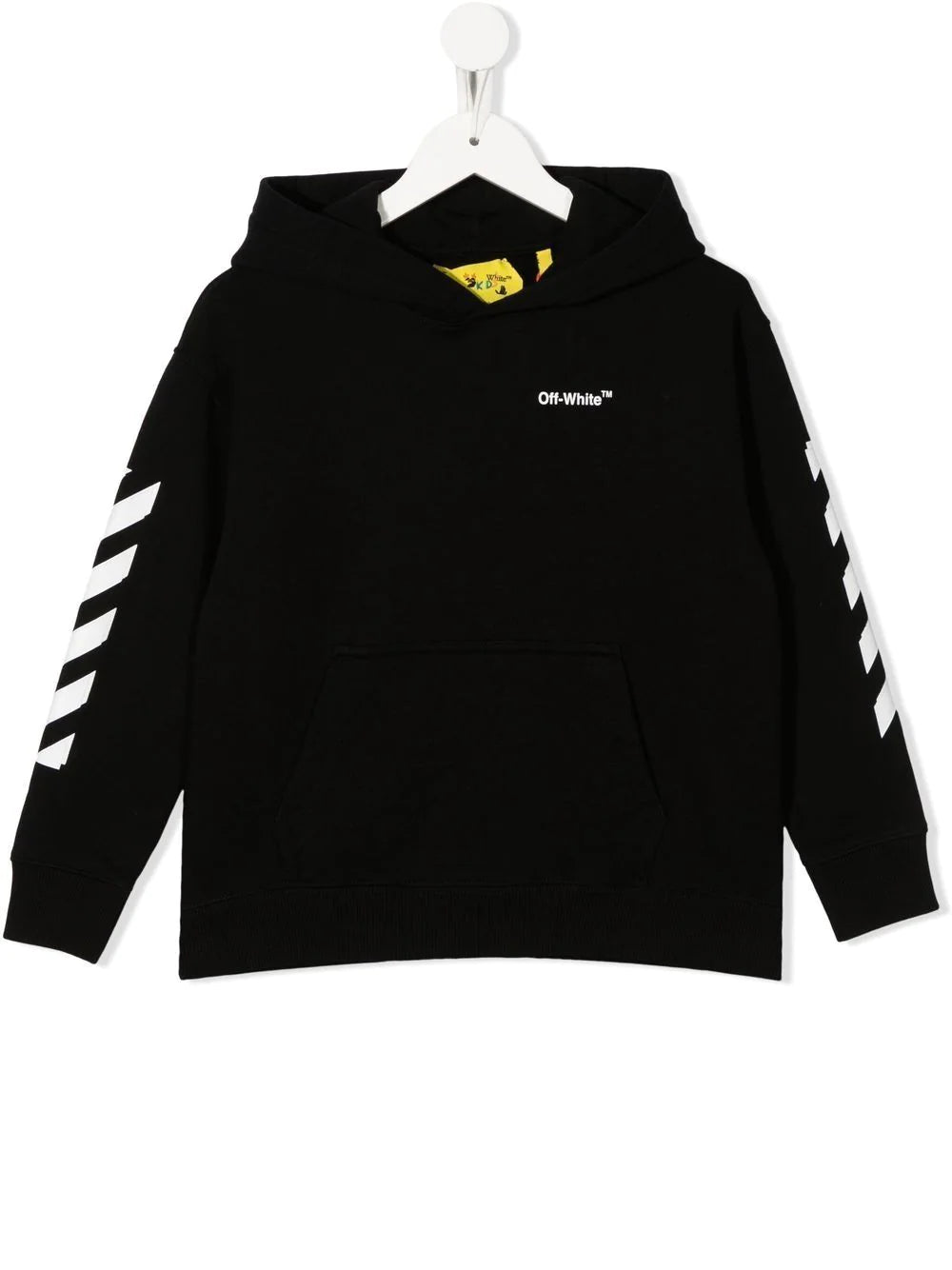 OFF-WHITE KIDS Rubber Arrow Hoodie Black White - MAISONDEFASHION.COM