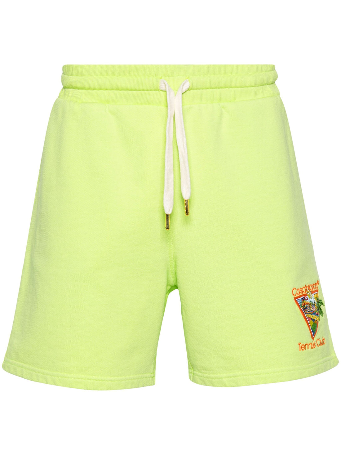 CASABLANCA MEN Afro Cubism Tennis Club Embroidered Sweat Shorts Pale Green - MAISONDEFASHION.COM