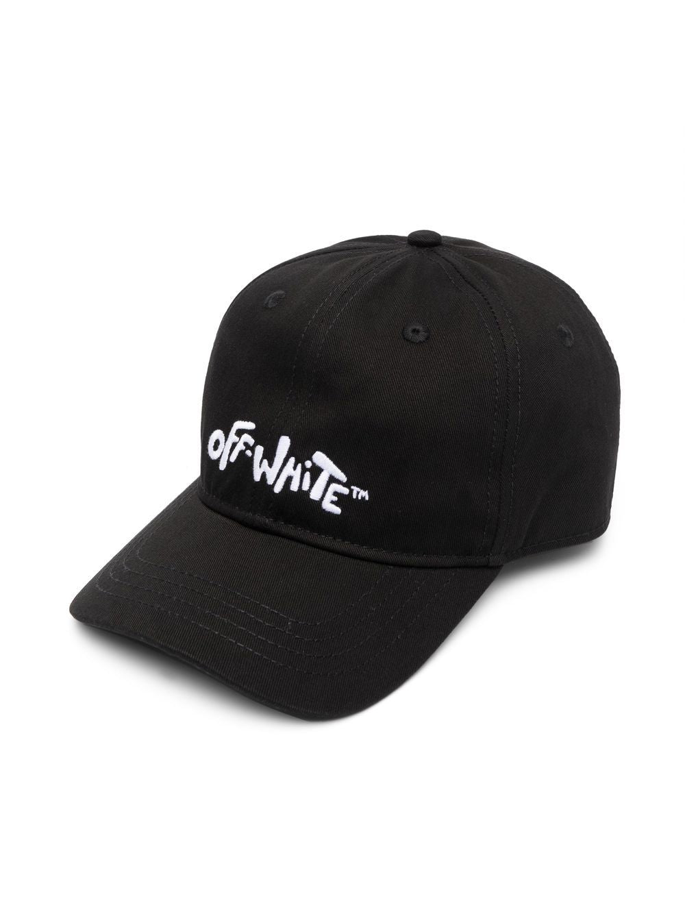 OFF-WHITE KIDS Off White Rounded Cap Black White - MAISONDEFASHION.COM