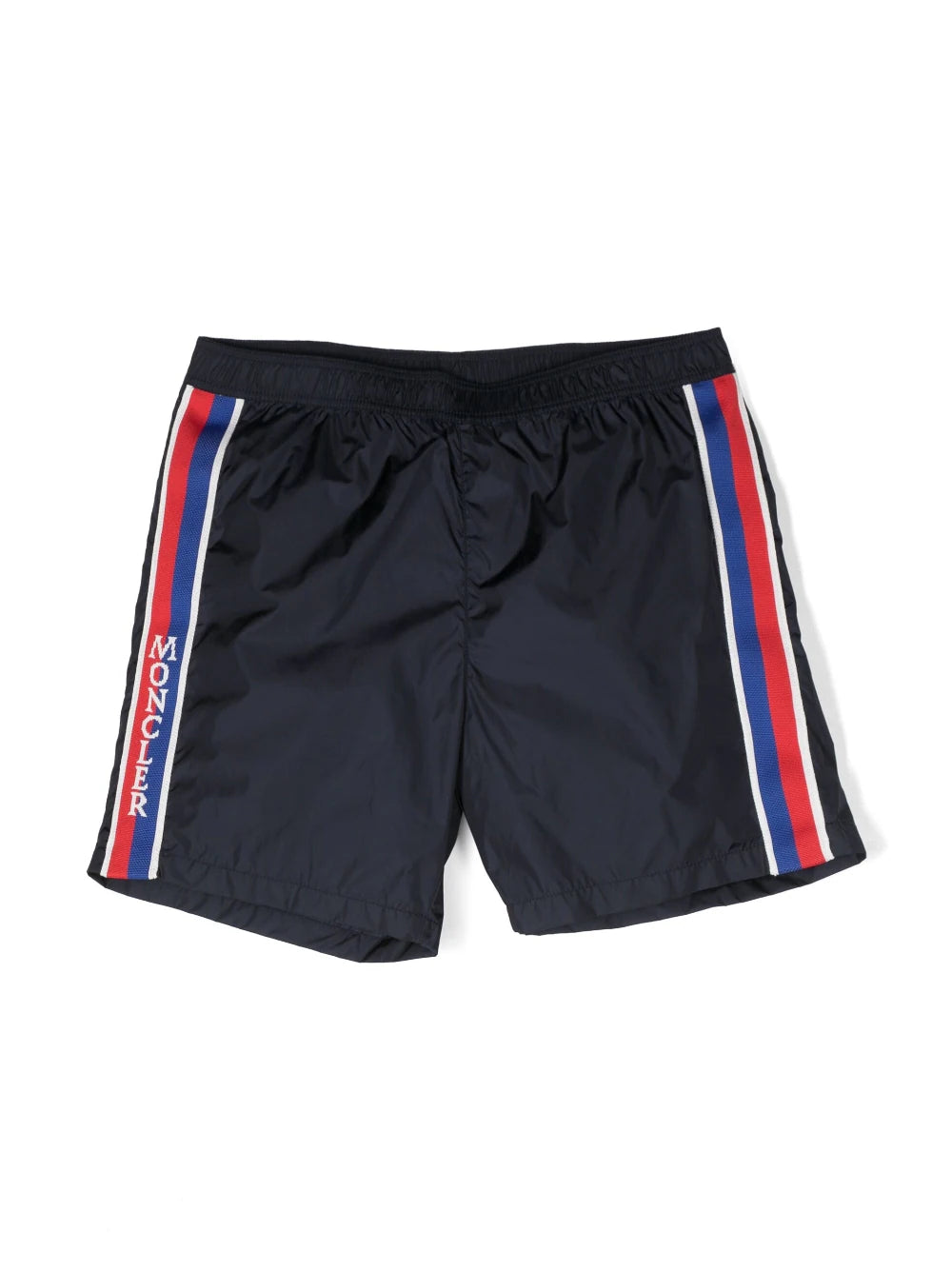 MONCLER KIDS Logo Stripe Swim Shorts Navy - MAISONDEFASHION.COM