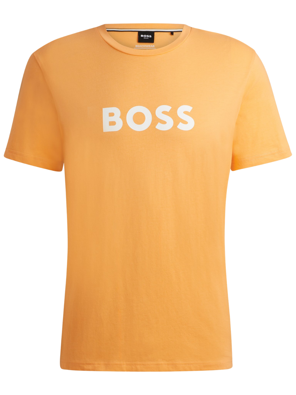 BOSS MEN Logo-print Cotton Regular-fit T-Shirt Medium Orange - MAISONDEFASHION.COM
