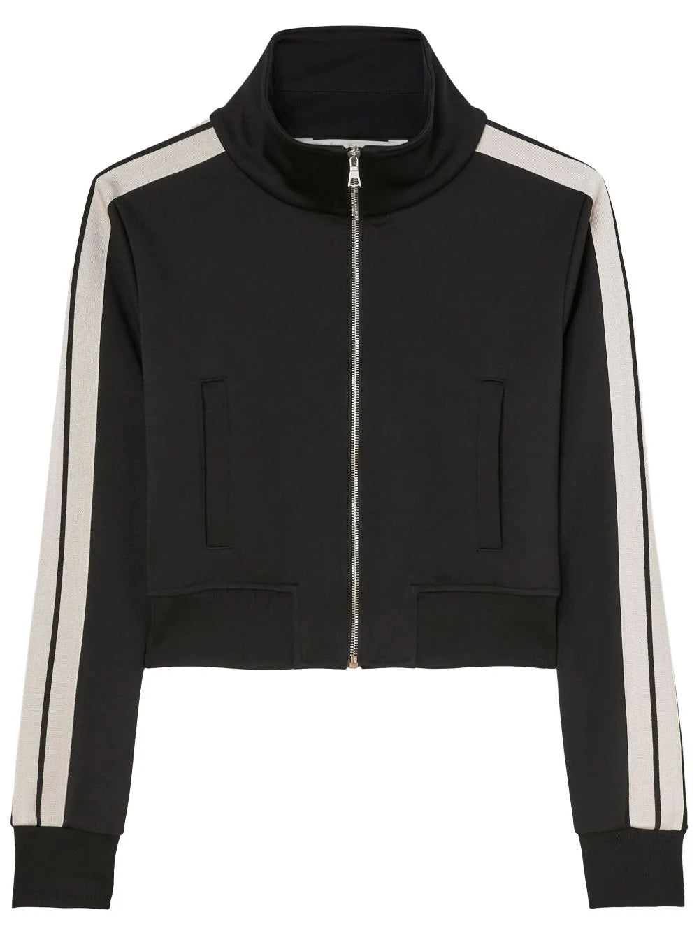 PALM ANGELS WOMEN High Neck Track Jacket Black - MAISONDEFASHION.COM