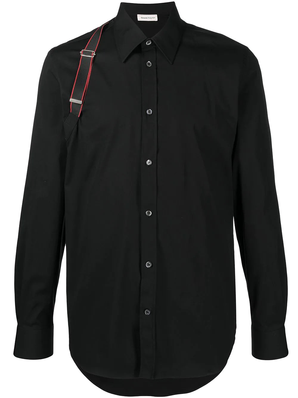 ALEXANDER MCQUEEN Strap Harness Shirt Black/Red - MAISONDEFASHION.COM