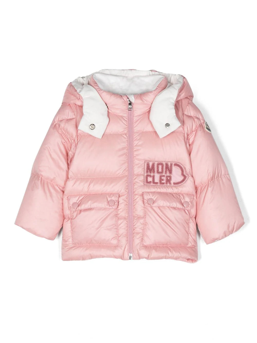 MONCLER BABY Girls Abbaye Padded Jacket Pink - MAISONDEFASHION.COM