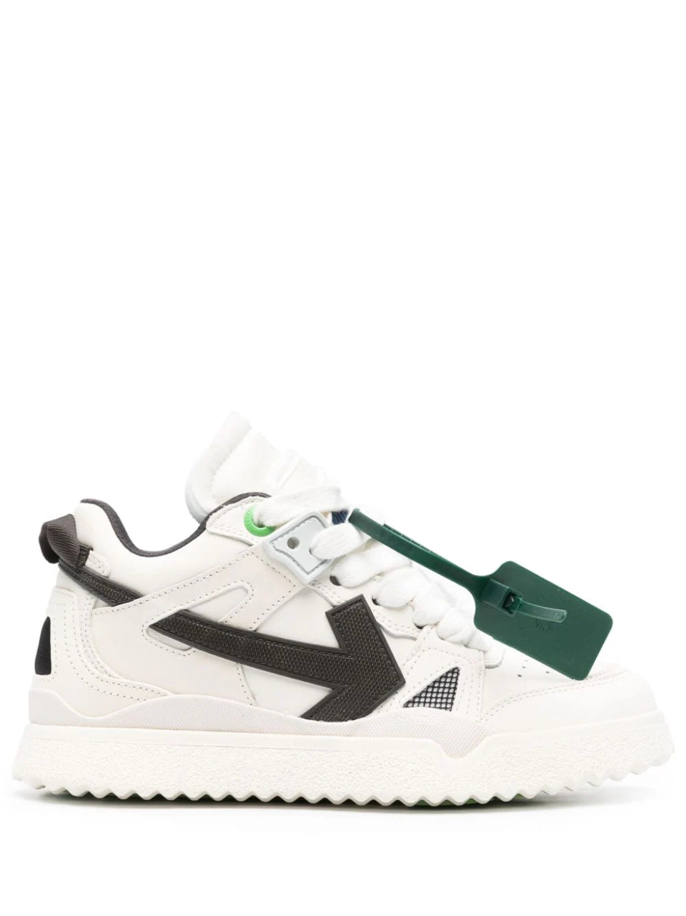 OFF-WHITE WOMEN Midtop Sponge Sneakers White/Black - MAISONDEFASHION.COM