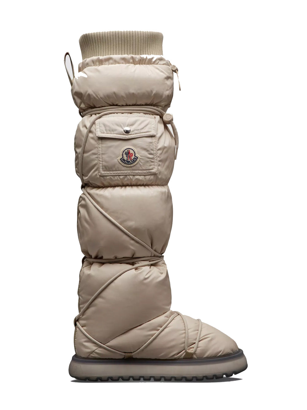 MONCLER WOMEN Gaia Pocket High Snow Boots Beige - MAISONDEFASHION.COM