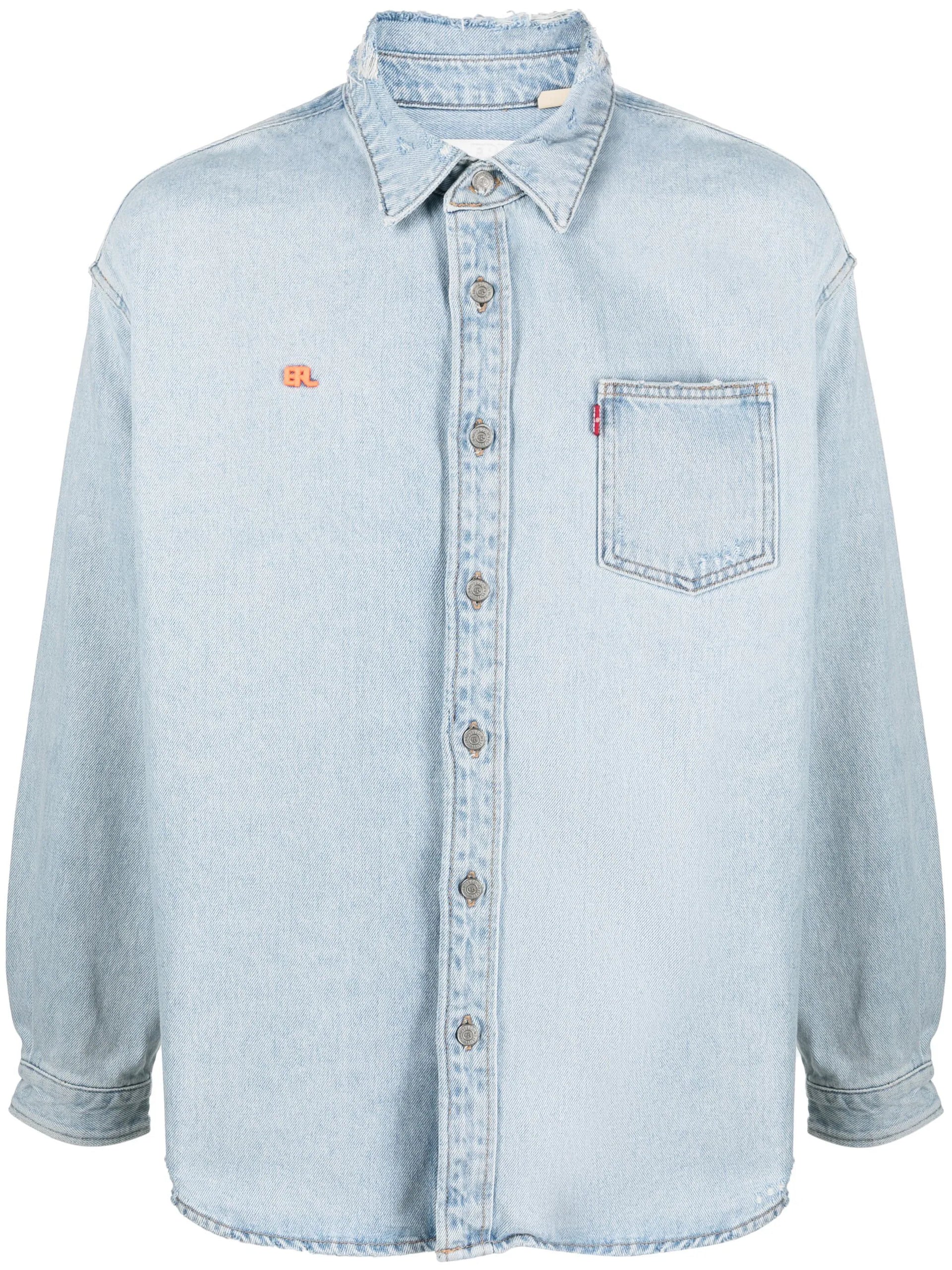 LEVI’S × ERL Over shirt WOVEN ERL X LEVI'S UNISEX Long Sleeve Woven Over Shirt Blue