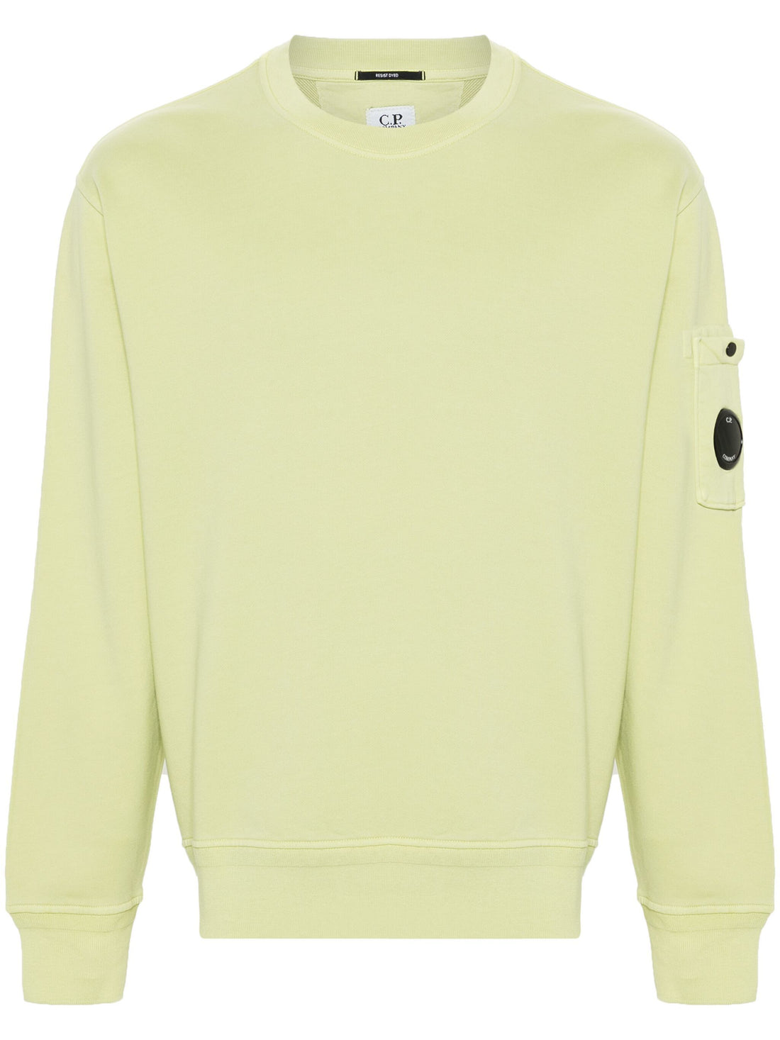 C.P. COMPANY Cotton Lens Detail Sweatshirt Pear Green - MAISONDEFASHION.COM