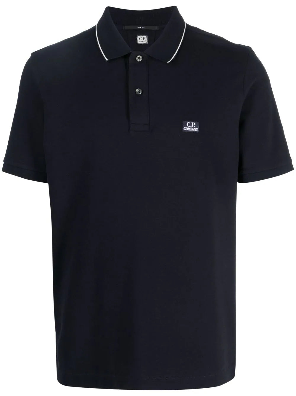 C.P COMPANY Logo Patch Polo Shirt Navy - MAISONDEFASHION.COM