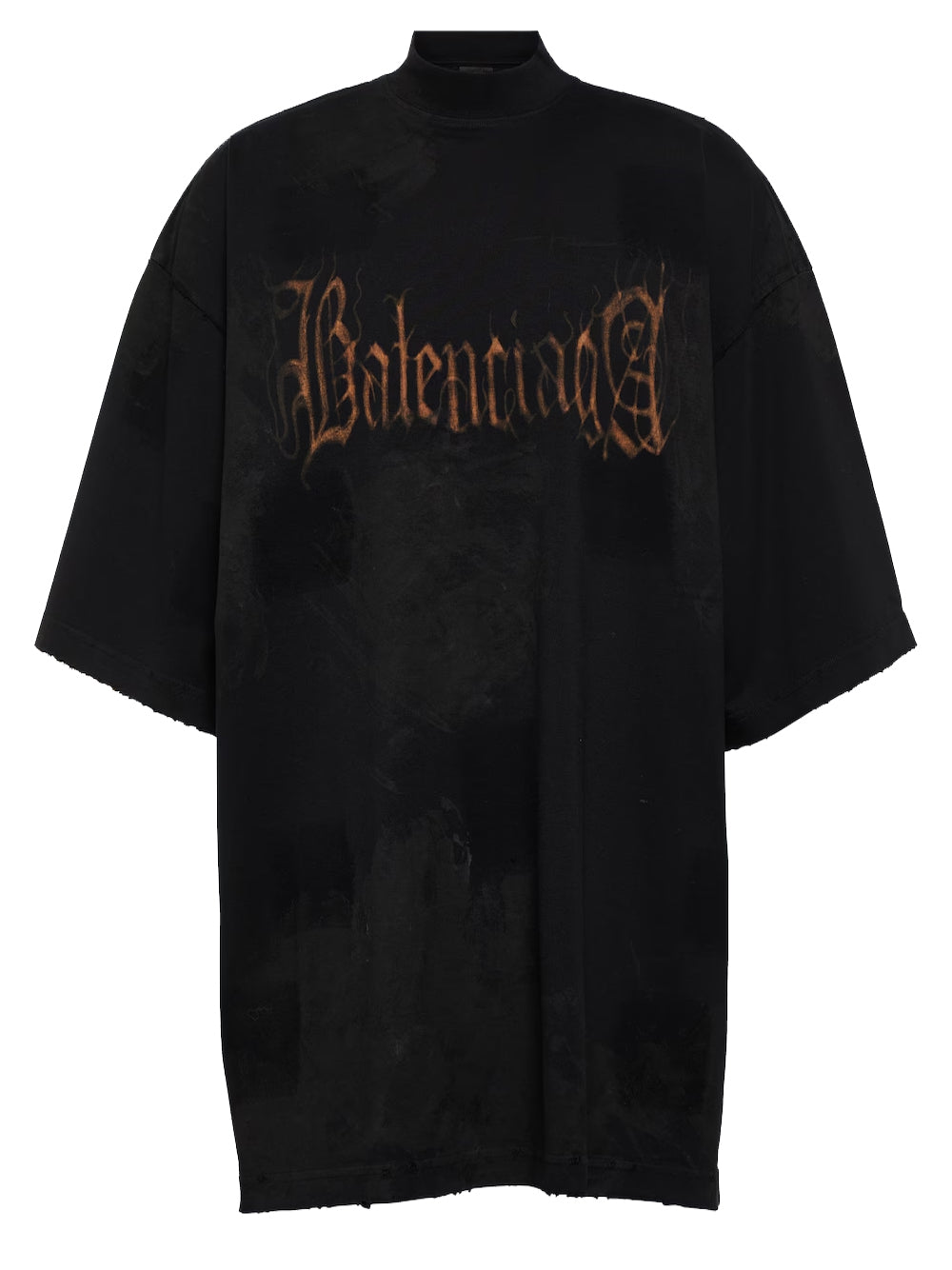 BALENCIAGA Metal Logo Print Oversized T-Shirt Washed Black