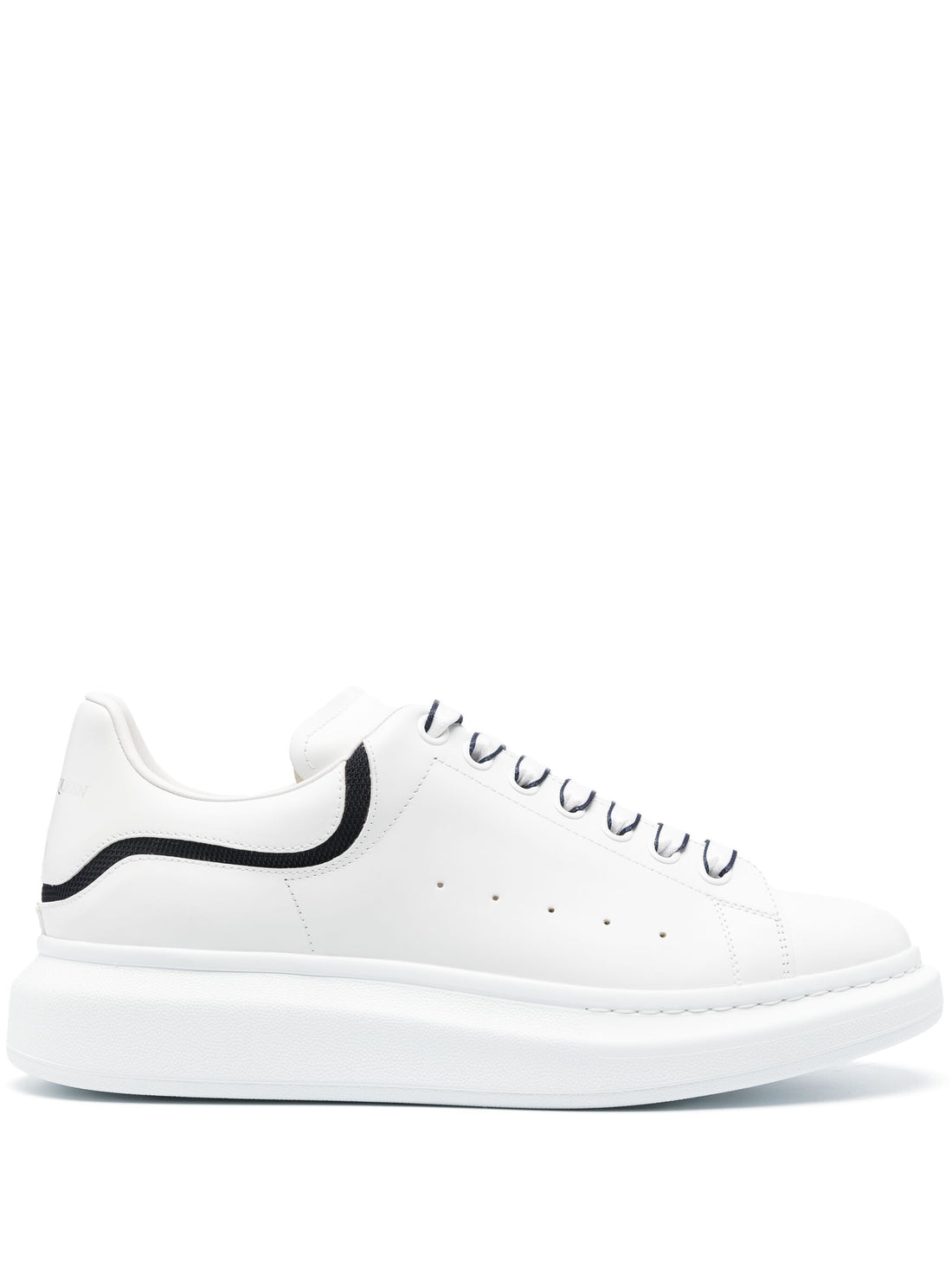 ALEXANDER MCQUEEN Oversized Sole Contrast Trim Sneakers White/Navy