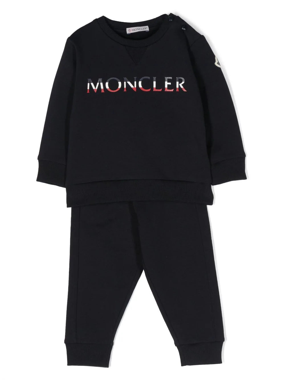 MONCLER BABY Boys Logo Sweatshirt And Bottom Set Navy - MAISONDEFASHION.COM