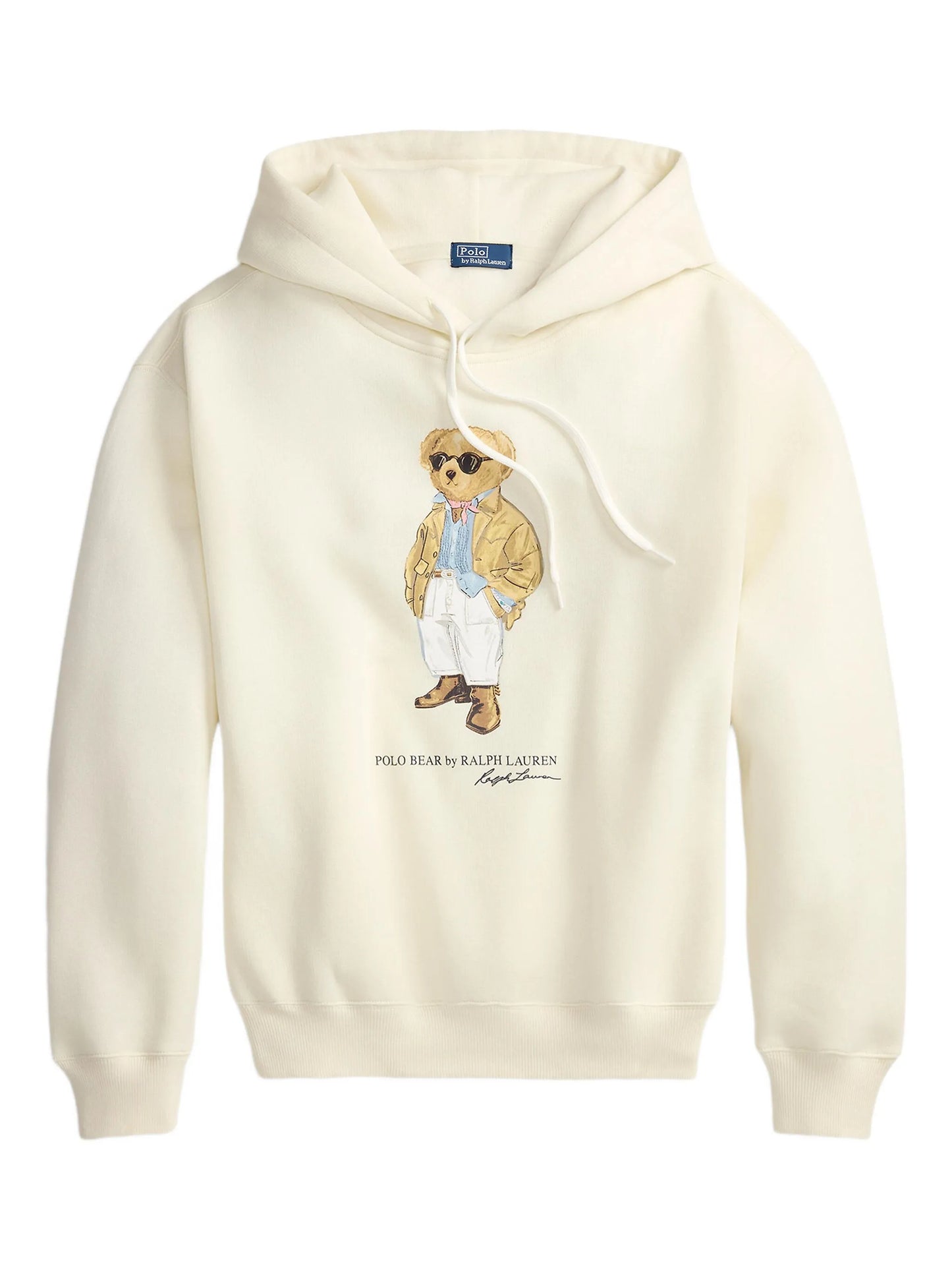 RALPH LAUREN WOMEN Polo Bear Fleece Hoodie Parchment Cream - MAISONDEFASHION.COM