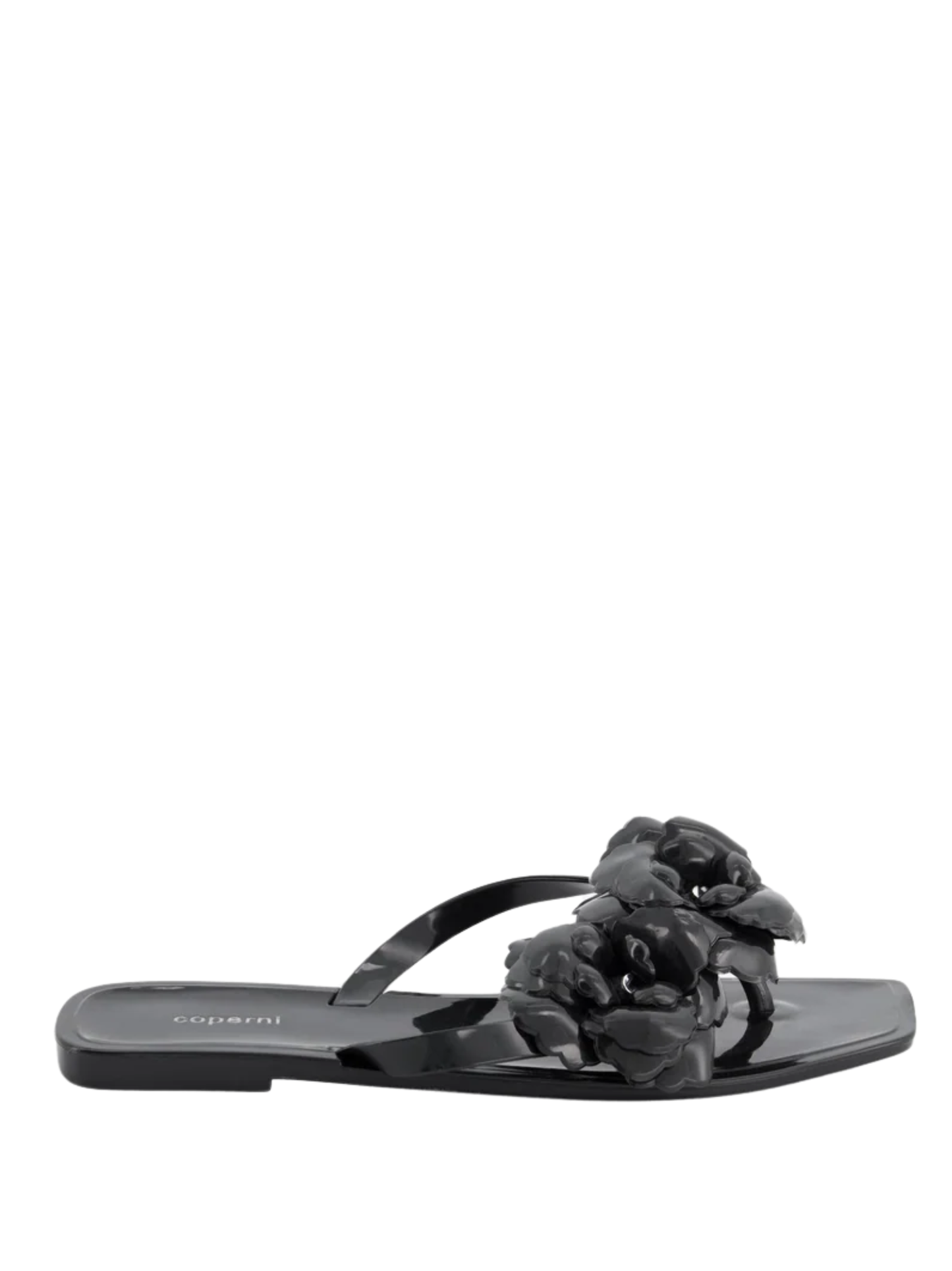 COPERNI WOMEN Silicone Flower Flat Sandals Black - MAISONDEFASHION.COM