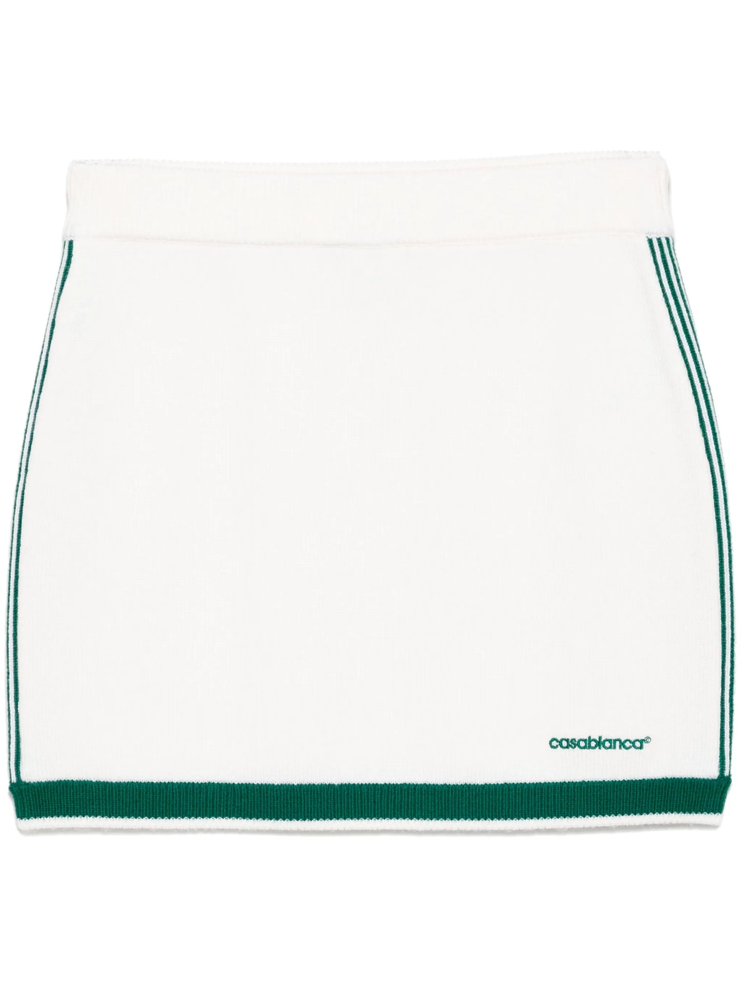 CASABLANCA WOMEN Logo Embroidered Tennis Skirt White/Green - MAISONDEFASHION.COM