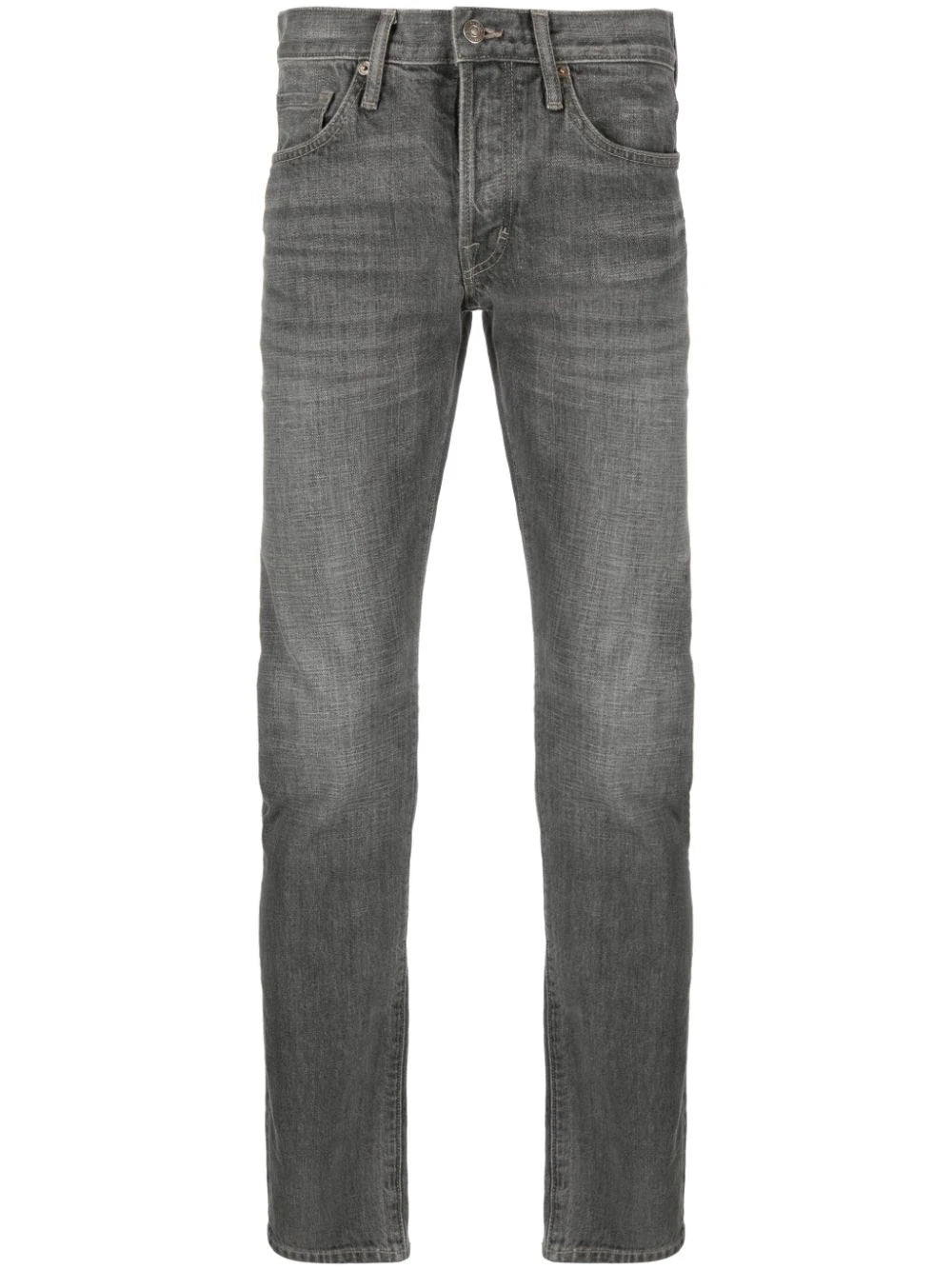 TOM FORD MEN Washed Slim Fit Denim Jeans Grey - MAISONDEFASHION.COM