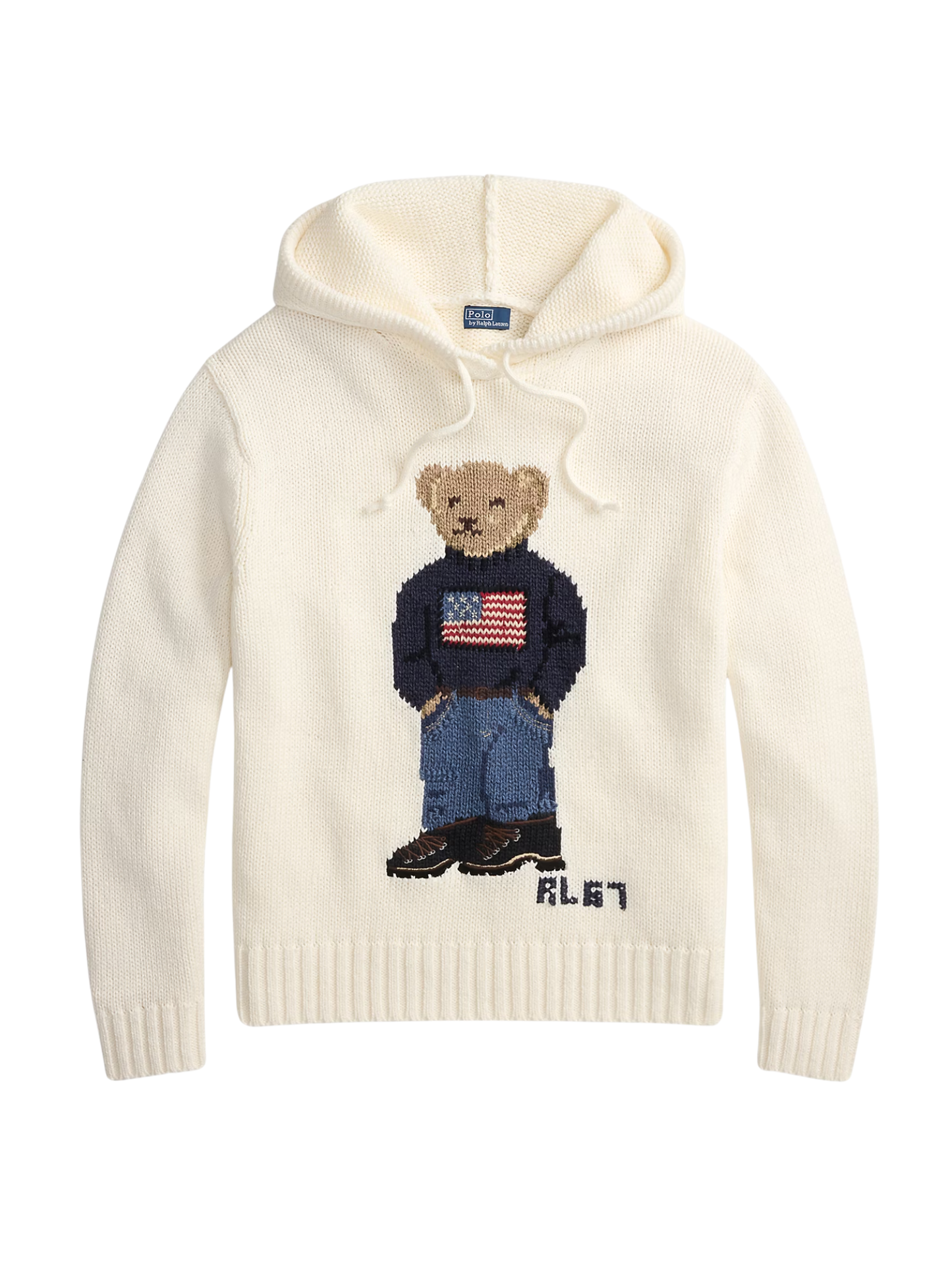 RALPH LAUREN WOMEN Polo Bear Hooded Jumper Parchment Cream - MAISONDEFASHION.COM