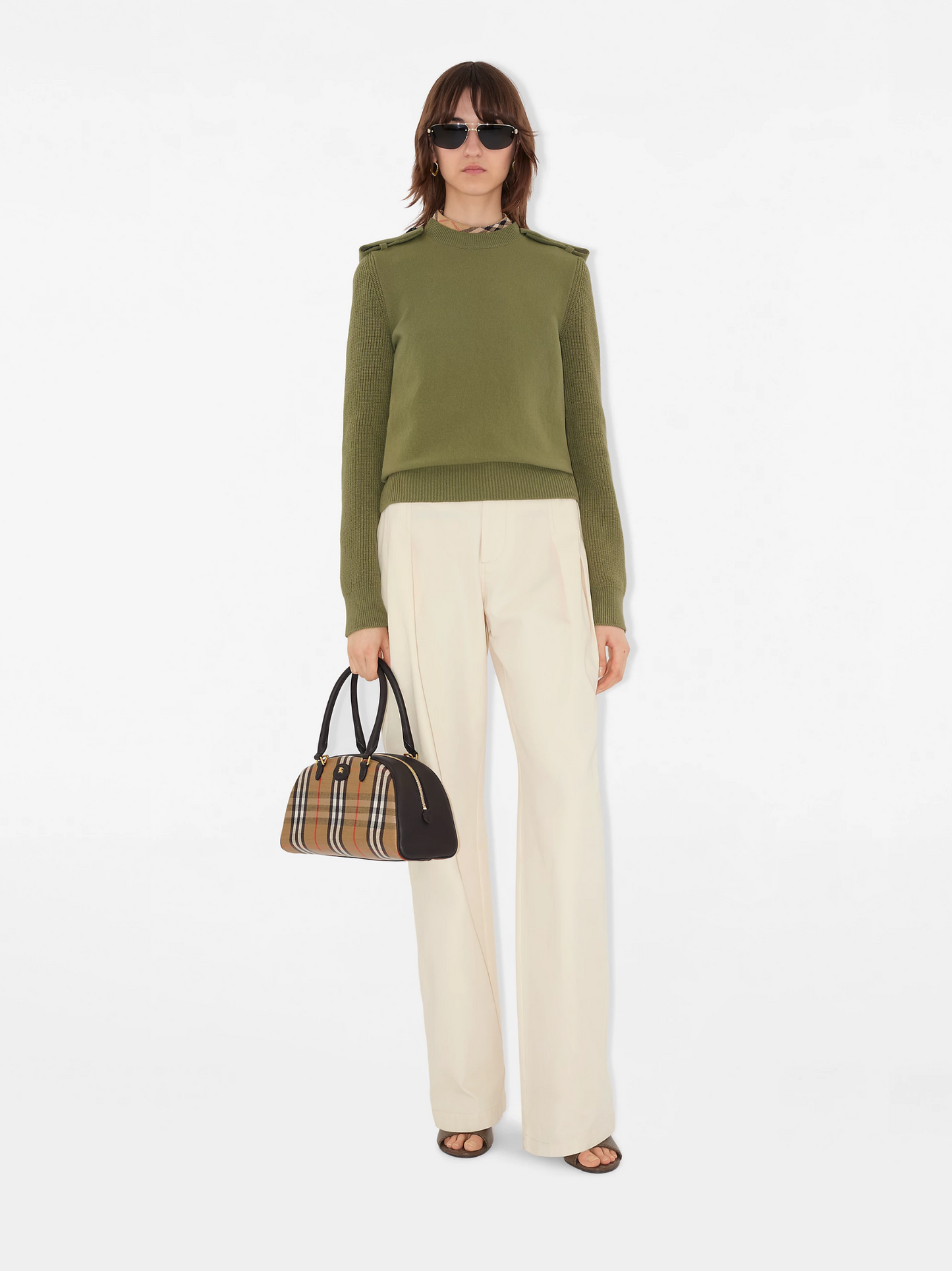 BURBERRY WOMEN Highlands Bowling Bag Sand - MAISONDEFASHION.COM