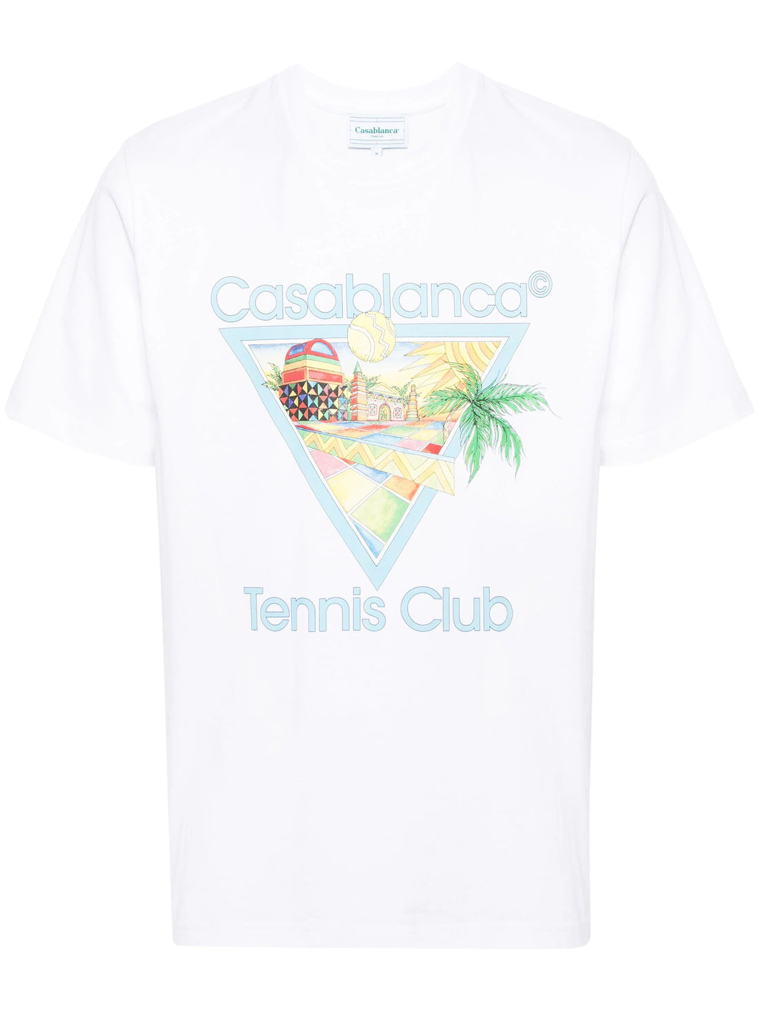 CASABLANCA MEN Afro Cubism Tennis Club Printed T-Shirt White - MAISONDEFASHION.COM