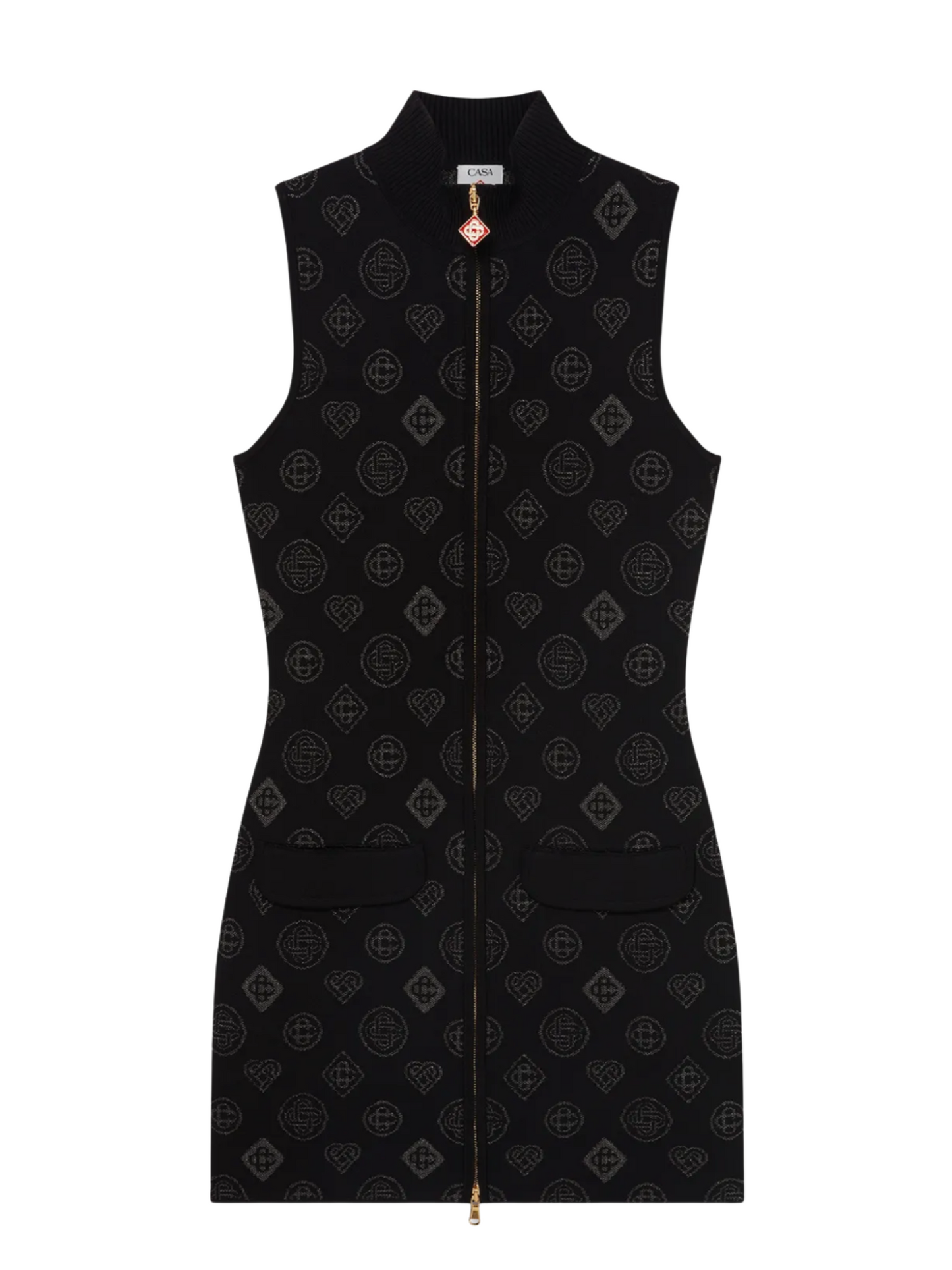 CASABLANCA WOMEN City Jacquard Dress Black - MAISONDEFASHION.COM
