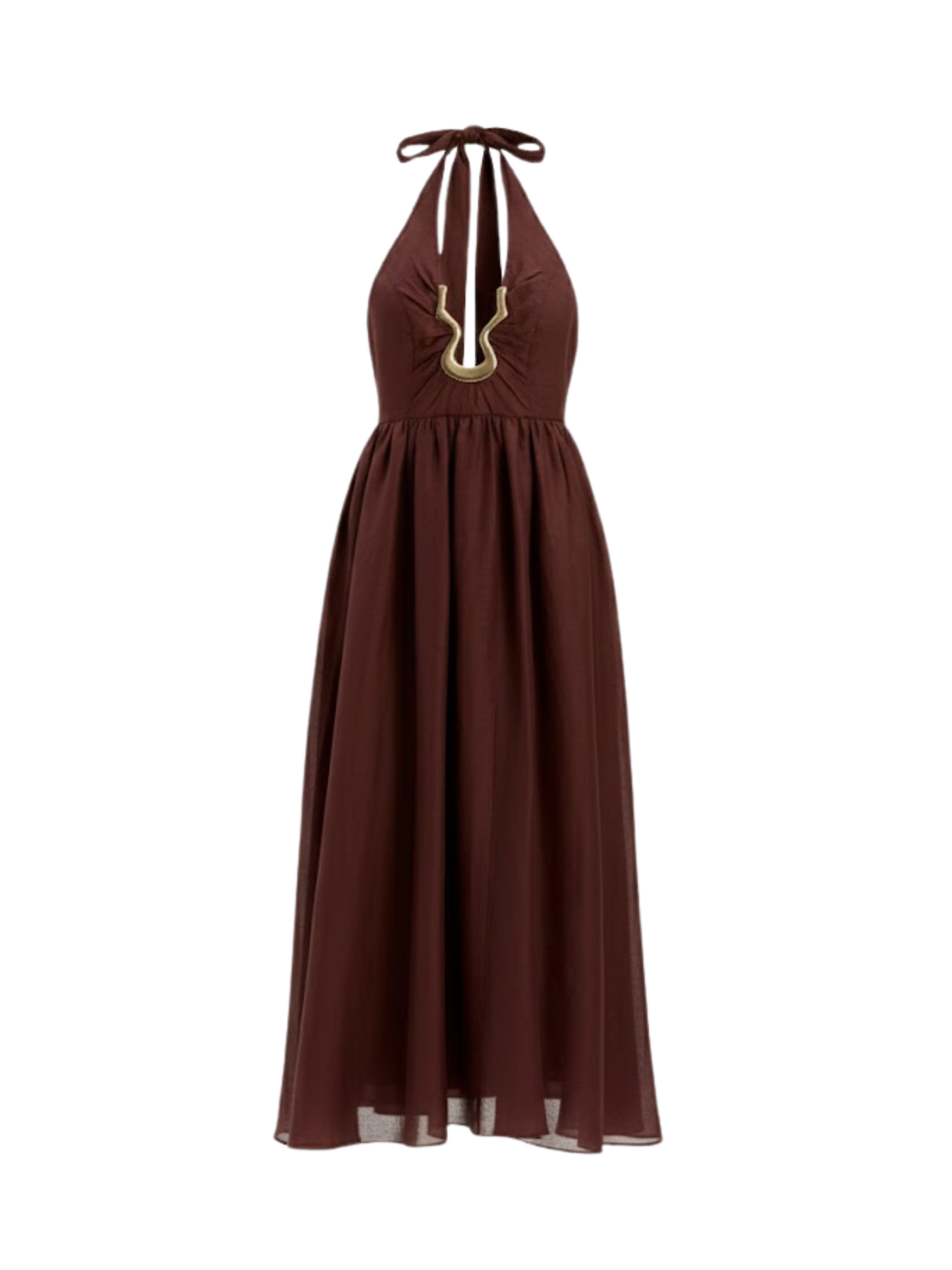 ramie backless halter dress CEA BUTTER-CREAM SILK-SATIN BACKLESS HALTER-NECK MINI DRESS | CULT MIA main image 0