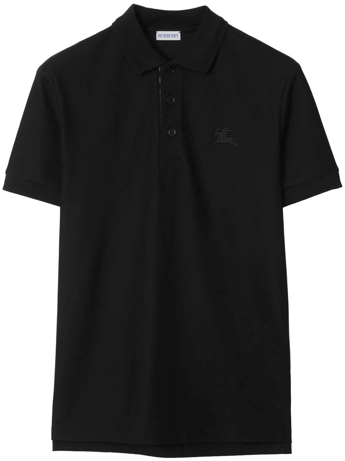 BURBERRY Cotton Polo Shirt Black - MAISONDEFASHION.COM