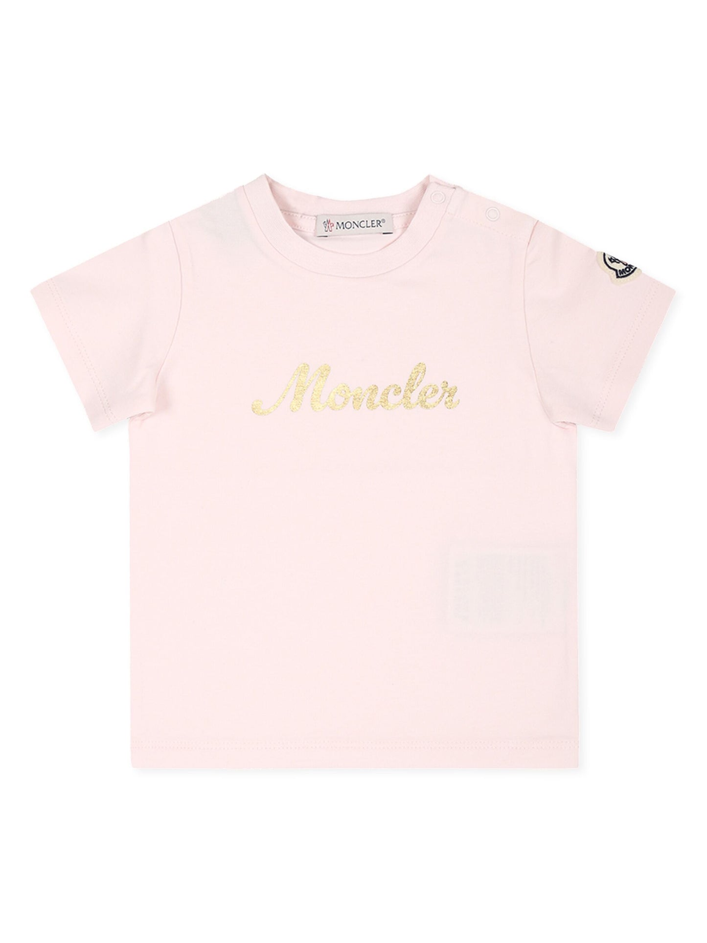 MONCLER BABY Girls Logo Printed T-Shirt Light Pink - MAISONDEFASHION.COM