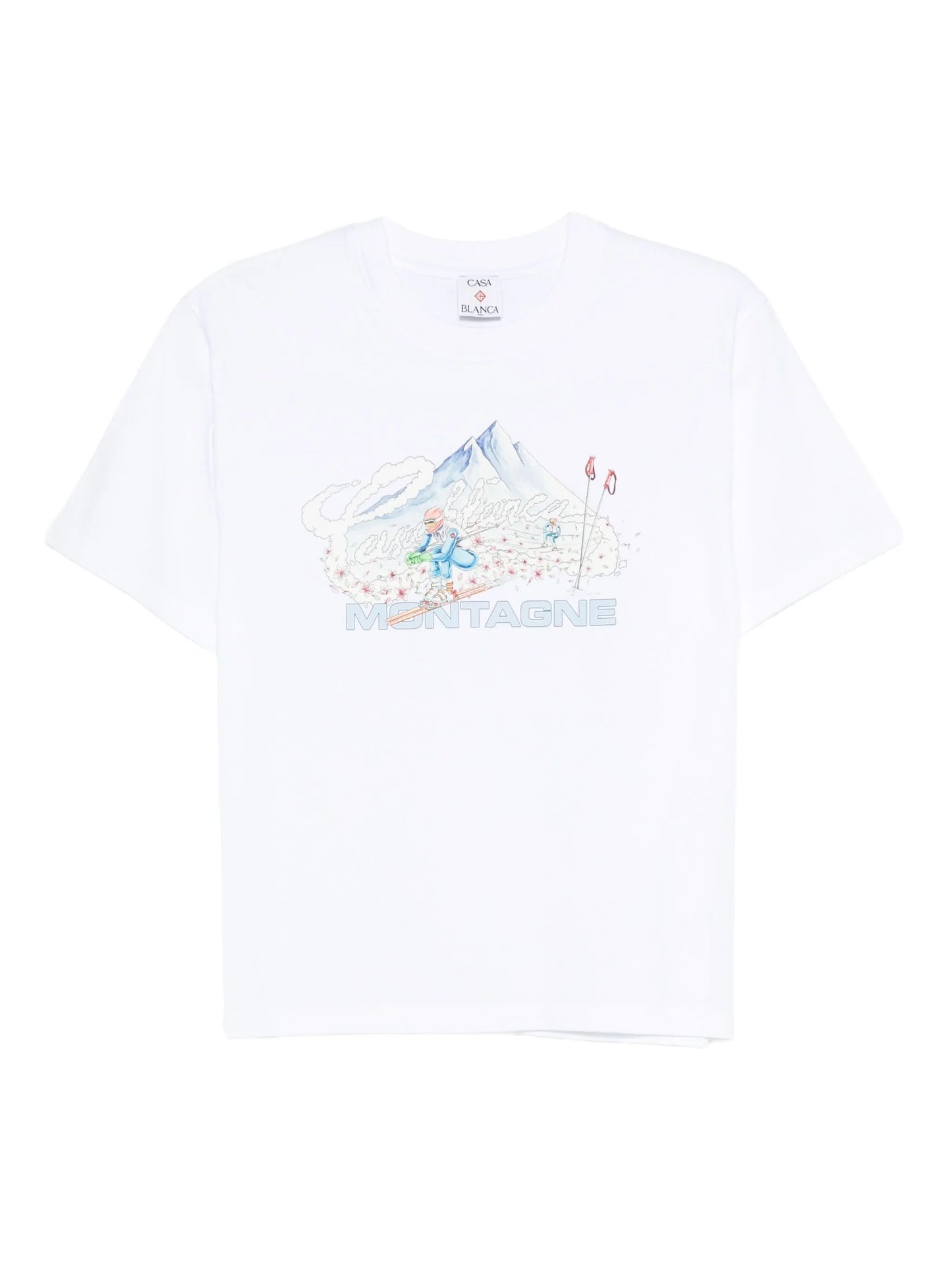 CASABLANCA WOMEN Ski Printed T-shirt White – MAISONDEFASHION.COM CASABLANCA WOMEN Ski Printed T-shirt White – MAISONDEFASHION.COM