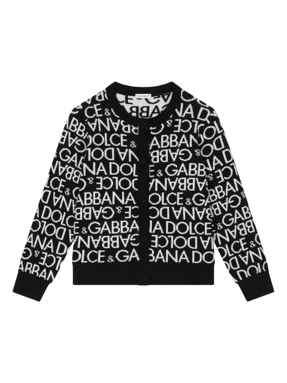 DOLCE & GABBANA KIDS Girls Knitted Cardigan Black/White - MAISONDEFASHION.COM