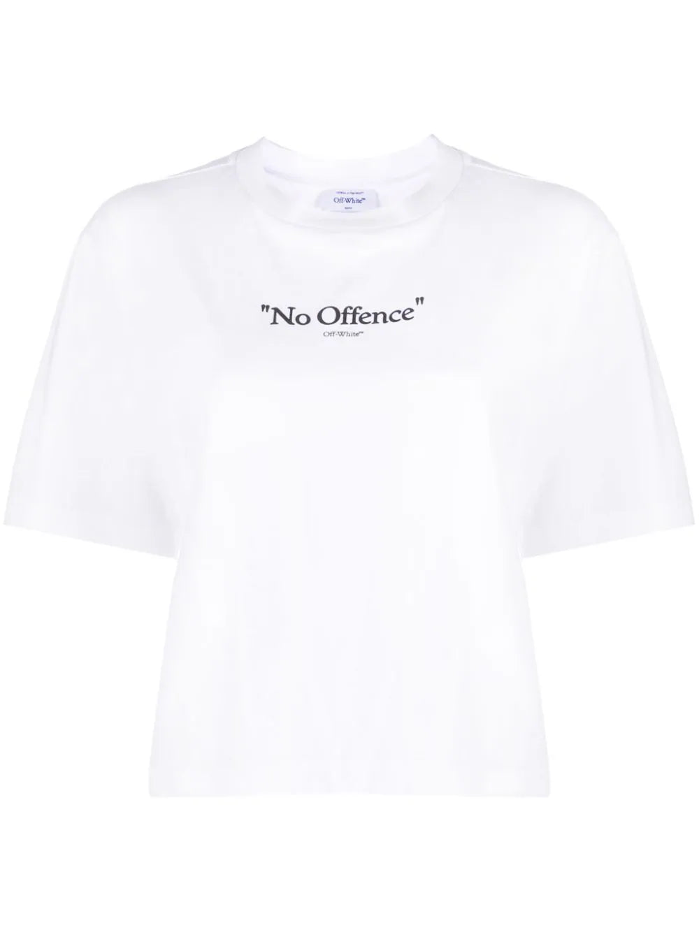 OFF-WHITE WOMEN Logo No Offence Quote T-Shirt White/Black - MAISONDEFASHION.COM