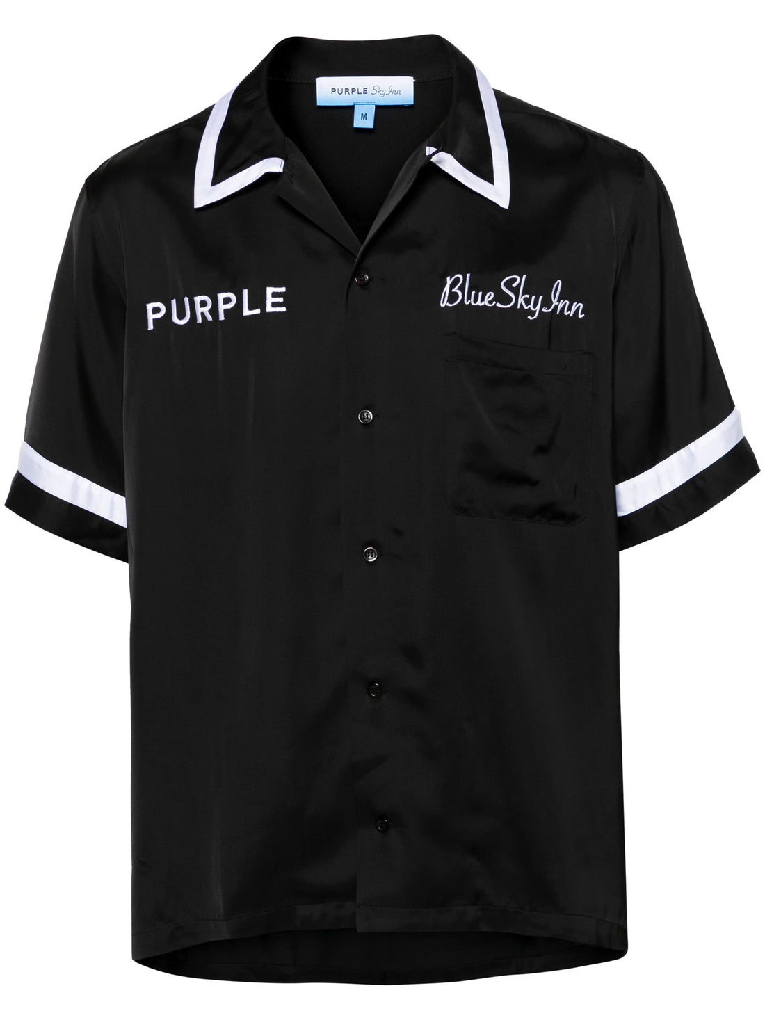 PURPLE BRAND MEN x BLUE SKY INN Logo Embroidered Shirt Black - MAISONDEFASHION.COM