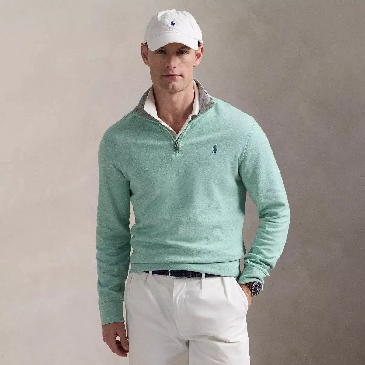 スウェット・トレーナー RALPH LAUREN Logo Embroidered Cotton Quarter Zip Sweatshirt RALPH LAUREN Logo Embroidered Cotton Quarter Zip Sweatshirt
