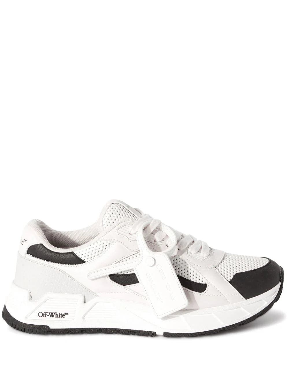 OFF-WHITE MEN Kick Low Top Sneakers White/Black - MAISONDEFASHION.COM