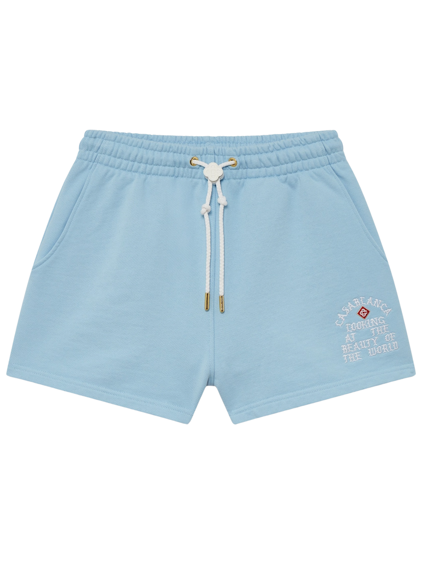 CASABLANCA WOMEN Beauty of the World Sweatshort Blue - MAISONDEFASHION.COM