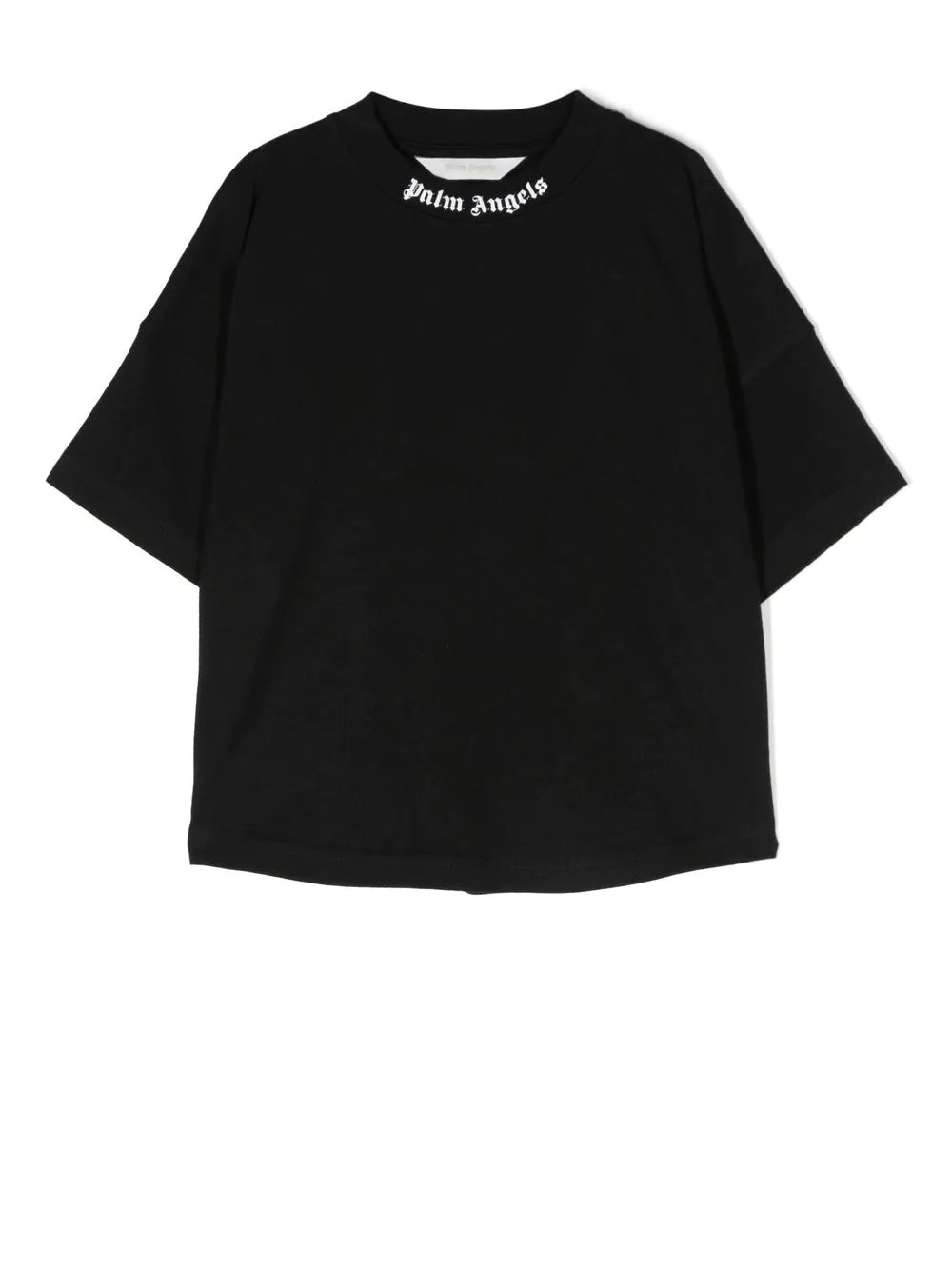 PALM ANGELS KIDS Classic Overlogo T-Shirt S/S Black/White - MAISONDEFASHION.COM