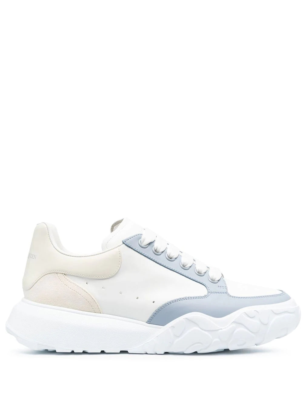 ALEXANDER MCQUEEN Court Sneakers White/Vanilla/Blue - MAISONDEFASHION.COM