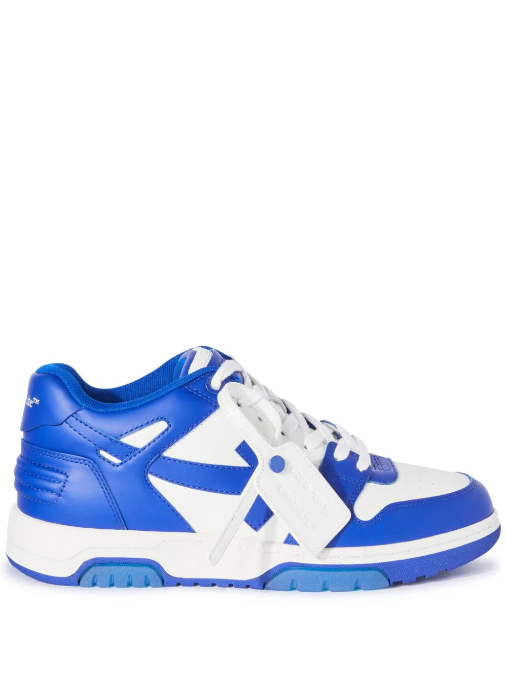 OFF-WHITE MEN Out Of Office Low Top Leather Sneakers White/Blue - MAISONDEFASHION.COM