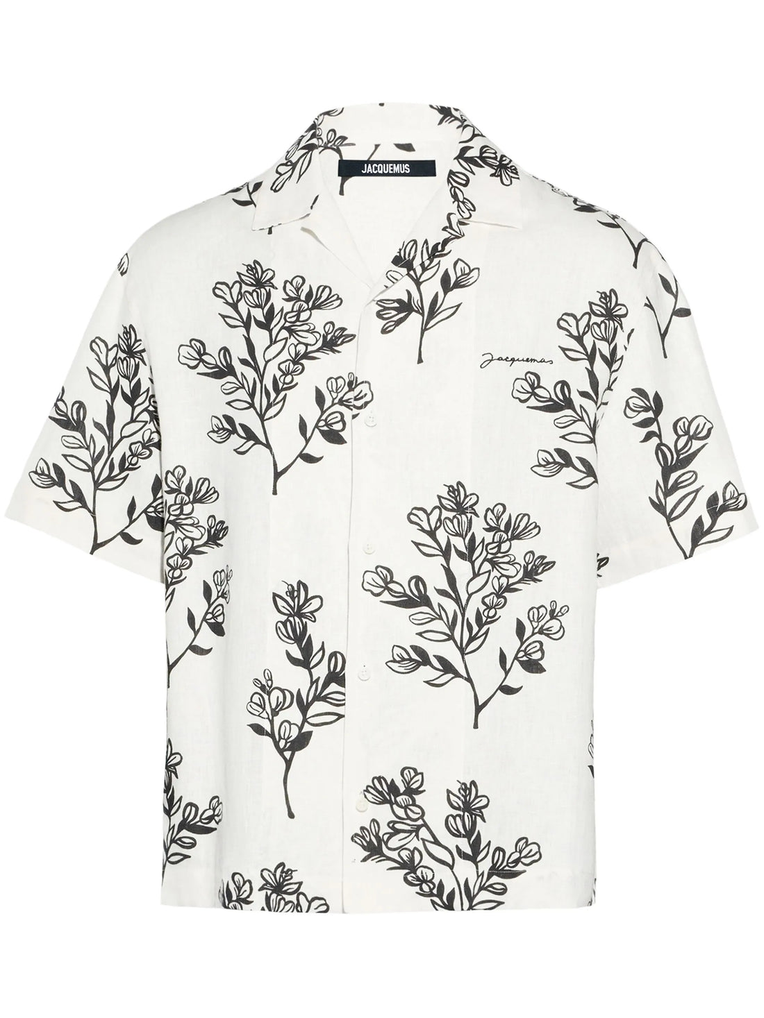 JACQUEMUS La Chemise Jean Floral Print Shirt White