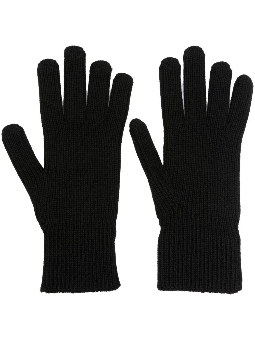 MONCLER MEN Embroidered Logo Gloves Black - MAISONDEFASHION.COM
