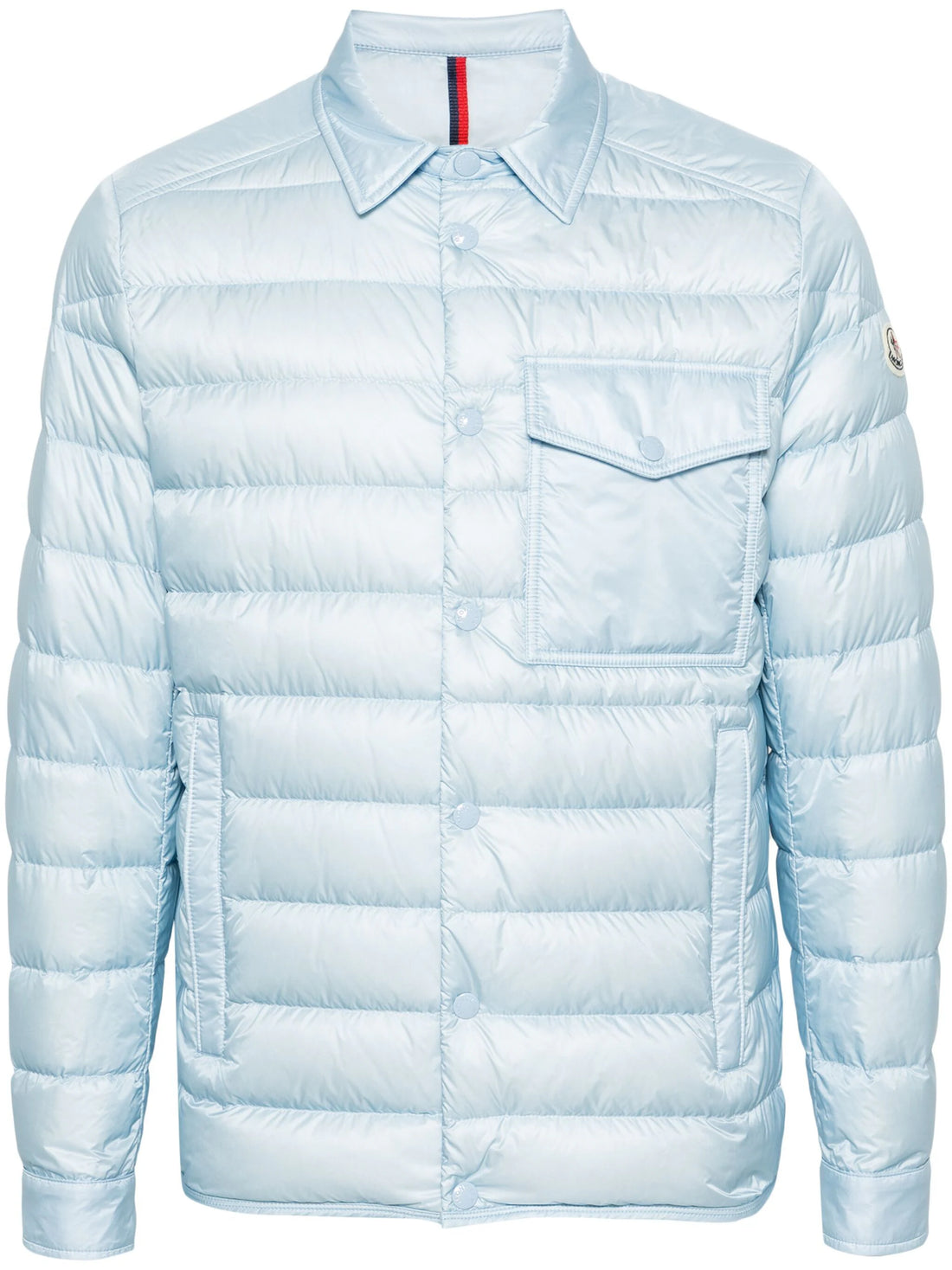 MONCLER Tenibres Logo Patch Padded Jacket Light Blue